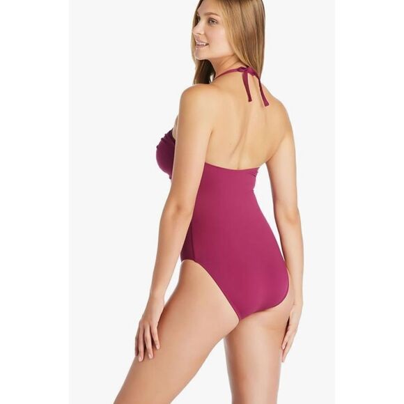 Bleu Rod Beattie Womens Don't Mesh With Me Halter Swimsuit Pomegranate Size 4‎ - Picture 2 of 10